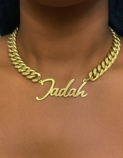 Customized Stainless Steel Name Necklace – 1.6CM / 1.2CM Cuban Chain