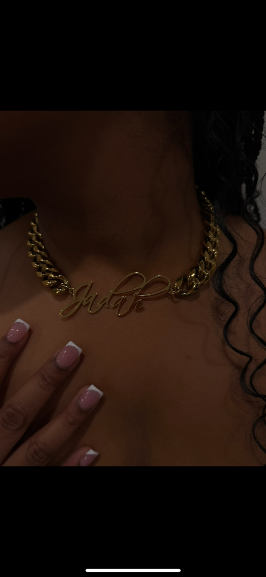 Customized Stainless Steel Name Necklace – 1.6CM / 1.2CM Cuban Chain